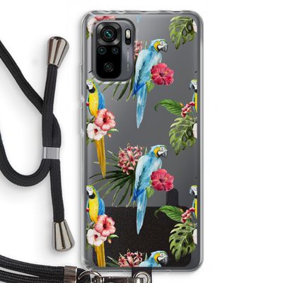 Kleurrijke papegaaien: Xiaomi Redmi Note 10 Pro Transparant Hoesje met koord