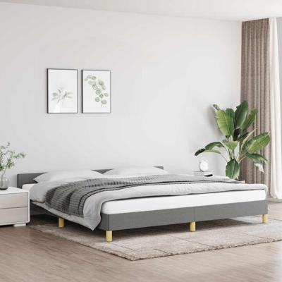 Bedframe zonder matras stof donkergrijs 200x200 cm