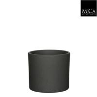 Era pot rond donkergrijs mat h14,5xd17,5 cm Mica Decorations - Mica decorations