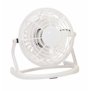 Kleine USB ventilator - bureau ventilator - wit - kunststof - 15 x 9 cm