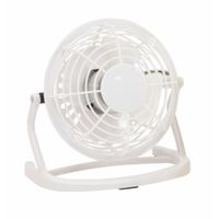 Kleine USB ventilator - bureau ventilator - wit - kunststof - 15 x 9 cm