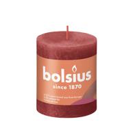 Bolsius stompkaars rustiek rood 80x68 mm Bolsius stompkaars rustiek rood 80x68 mm