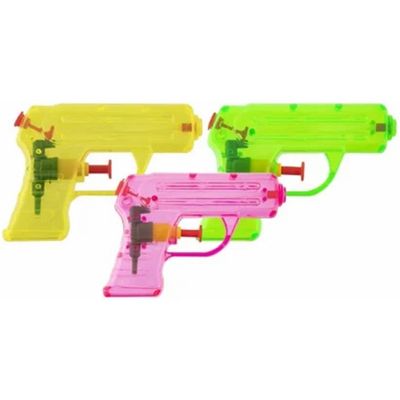 Grafix Waterpistooltje/waterpistool - 12x - klein model - 11 cm - geel/groen/roze Grafix Waterpistooltje/waterpistool - 12x - klein model - 11 cm - geel/groen/roze
