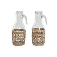 Kruik Home ESPRIT Natuurlijk Kristal Vezel (2 Stuks)