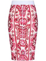 Dolce & Gabbana Maiolica-print pencil skirt - Rouge