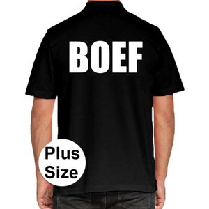 Zwart plus size BOEF polo t-shirt voor heren 4XL  -