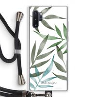 Tropical watercolor leaves: Samsung Galaxy Note 10 Plus Transparant Hoesje met koord