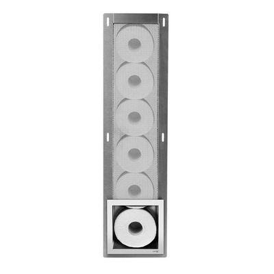 Looox Closed Inbouw Reserverolhouder 17.3x74x14cm - 6 rollen - Mat wit cl1-w