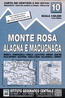 Wandelkaart 10 Monte Rosa, Alagna e Macugnaga | IGC - Istituto Geografico Centrale