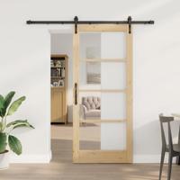 Schuifdeur met Bevestigingsset 78x202 cm Massief Hout van Den