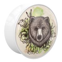 Double Flared Plug met Bear Design Acryl Tunnels & Plugs