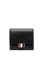 Thom Browne portefeuille en cuir grainé à bande tricolore - Noir - thumbnail