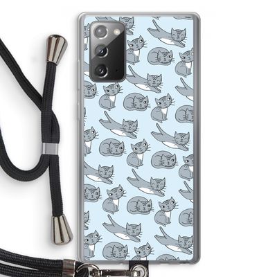 Poezen: Samsung Galaxy Note 20 / Note 20 5G Transparant Hoesje met koord