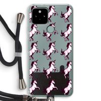 Musketon Unicorn: Pixel 5 Transparant Hoesje met koord