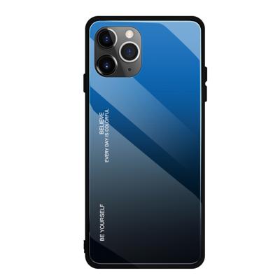 Voor iPhone 11 gradiënt kleur glas geval (blauw)