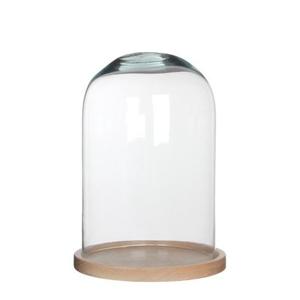 Mica Decorations Stolp Hella - glas en eikenhout - 21 x 30 cm