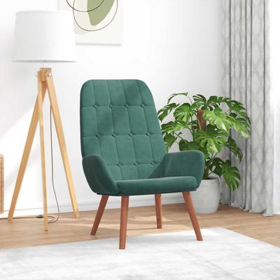 Relaxstoel fluweel donkergoen