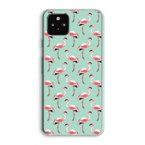 Flamingoprint groen: Google Pixel 5a 5G Transparant Hoesje