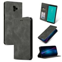Retro huid voelen Business magnetische horizontale Flip lederen case voor Samsung Galaxy J6 plus 2018 & J6 Prime (donkergrijs)