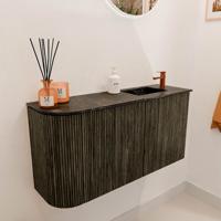 Toiletmeubel Mondiaz Joya Dlux | 81.6 cm | Meubelkleur Shadow | Faye wastafel Lava Wasbak Rechts | 1 kraangat