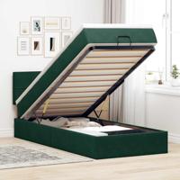 Ottoman bed met matras en LED's 100x200 cm fluweel donkergroen