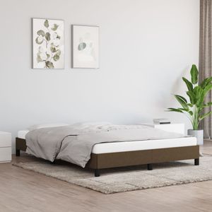 Bedframe stof donkerbruin 140x200 cm