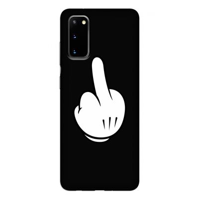 Middle finger black: Samsung Galaxy S20 Tough Case
