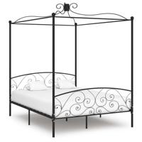 Hemelbedframe metaal zwart 160x200 cm