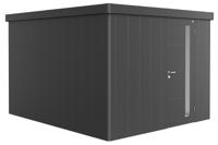 Biohort Metalen tuinhuis Neo - Enkele deur - Donkergrijs - 4C (292x348 cm)- Plat dak- Metaal- Biohort