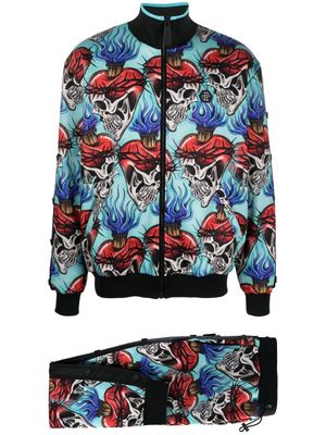 Philipp Plein survêtement à imprimé graphique - Bleu