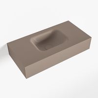 MONDIAZ LEX Smoke vrijhangende solid surface wastafel 60cm. Positie wasbak midden - thumbnail