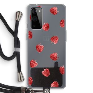 Framboosjes: OnePlus 9 Pro Transparant Hoesje met koord