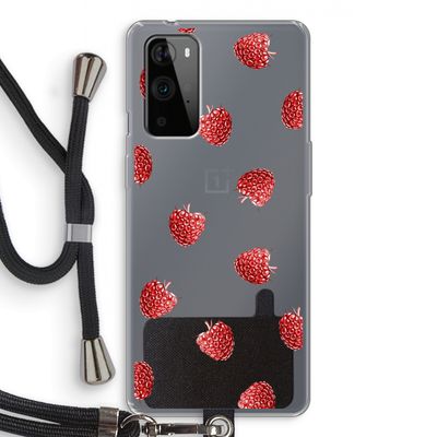 Framboosjes: OnePlus 9 Pro Transparant Hoesje met koord
