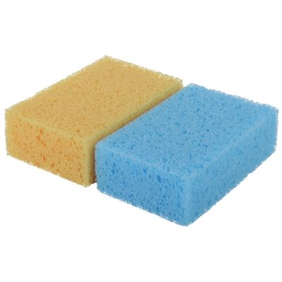 2x stuks huishoudsponzen / sponzen gekleurd
