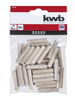 Deuvels hout 8 mm 40 st. - Kwb