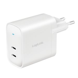 LogiLink PA0282 USB-oplader Binnen, Thuis Aantal uitgangen: 2 x USB-C bus (Power Delivery) USB Power Delivery (USB-PD)