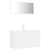 The Living Store Badkamermeubelset - Wit - 80 x 38.5 x 45 cm - 81 x 39 x 18 cm - Met kraan