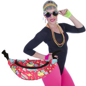 Foute 80s/90s party verkleed set compleet - dames - jaren 80/90 verkleed accessoires