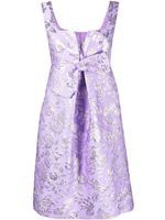 P.A.R.O.S.H. robe à fleurs en jacquard métallisé - Violet