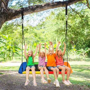 100-180cm Boomschommel Schommel voor Kinderen Nestschommel Boomschommel met Verstelbare Touwen Kleurrijk