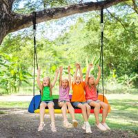 100-180cm Boomschommel Schommel voor Kinderen Nestschommel Boomschommel met Verstelbare Touwen Kleurrijk - thumbnail