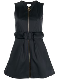 Patou robe zippée courte à design sans manches - Noir