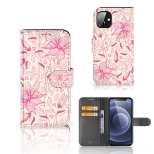 Apple iPhone 12 Mini Hoesje Pink Flowers