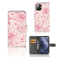 Apple iPhone 12 Mini Hoesje Pink Flowers - thumbnail