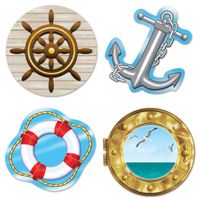 Maritiem thema wanddecoratie 4 stuks   -