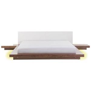 Beliani-ZEN -Tweepersoonsbed LED-Lichte houtkleur-180 x 200 cm-MDF