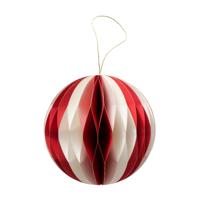 Boltze Home Kerstbal yorki ø12cm mat rood/wit papier