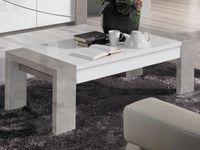 Rechthoekige salontafel RANDY 130 cm beton/wit - thumbnail