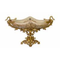 A BRONZE MOUNTED PORCELAIN FRUIT STAND