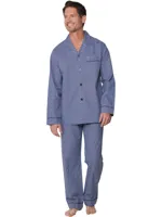 Robson Heren Pyjama katoen met knoopsluiting - Doorknoop heren pyjama 100% katoen